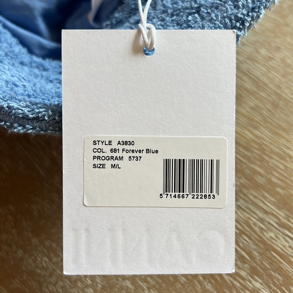 GANNI Beach Terry Bucket Hat Blue Size M/L - Picture 4 of 6